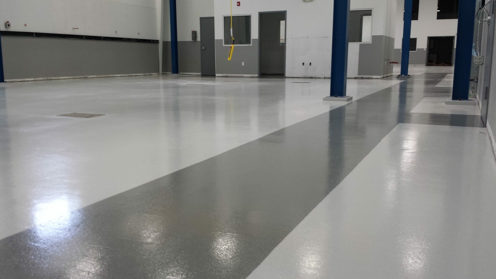 anti slip resistant coating on a commercial floor.