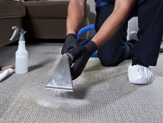 a person cleaning carpet with vacuum cleaner